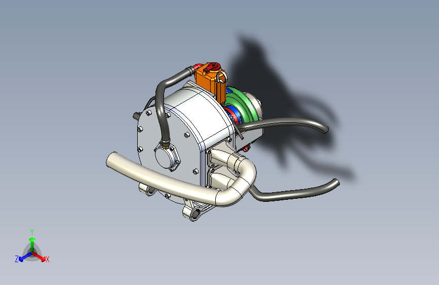 G053119-wip+_+Go+Kart+Rotary(Wankel)发动机=发动机引擎 主视图