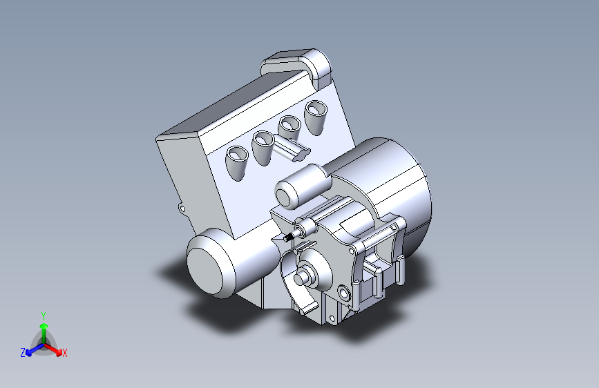 G053198-本田CBR600rr发动机的Solidworks模型。=发动机引擎