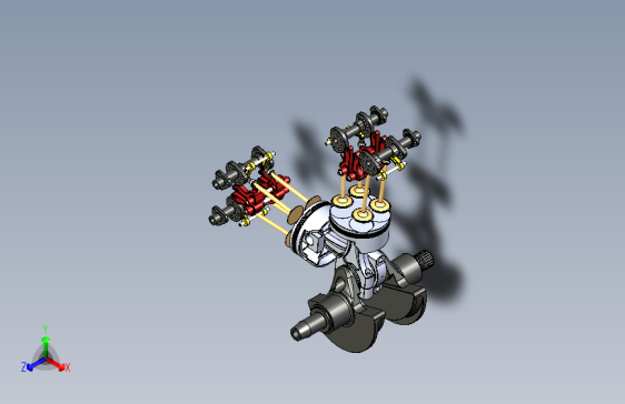 G054217-摩托车发动机内部设置-1199+Panigale的Superquadro+Engine+-Pre组装=发动机引擎