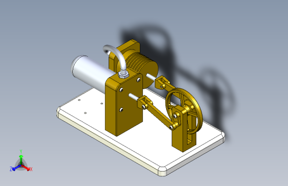 G054672-玩Solidworks的游戏。型号的型号=发动机引擎