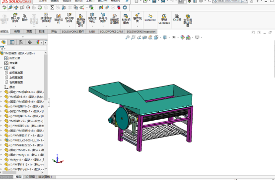 玉米剥皮机模型+CAD