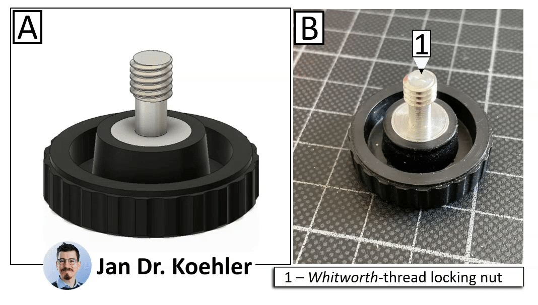 相机三脚架螺母标准 1_4_-20 BSW（英国标准惠氏螺纹）