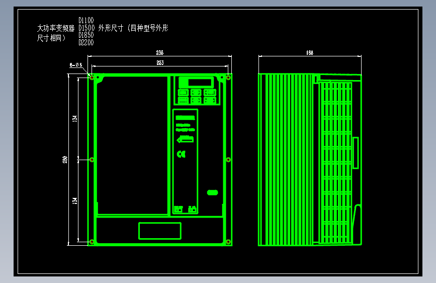 JSCC精研大功率变频器CAD D2200