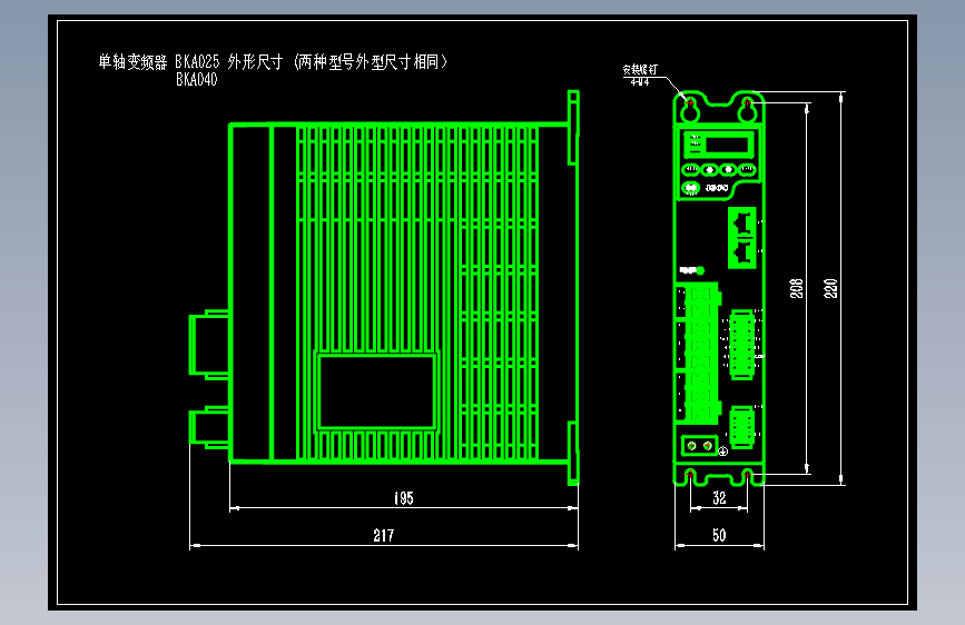 JSCC精研单轴变频器CAD BKA040