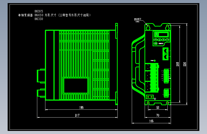 JSCC精研单轴变频器CAD BKA150