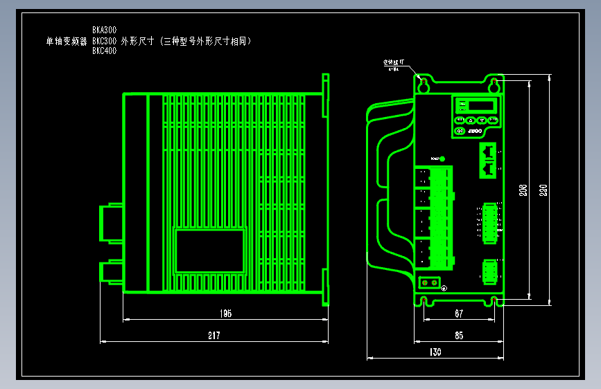 JSCC精研单轴变频器CAD BKA300