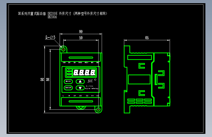 精研DB系列内置式驱动器CAD