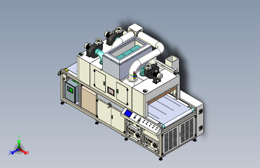 三灯UV固化机3D图纸
