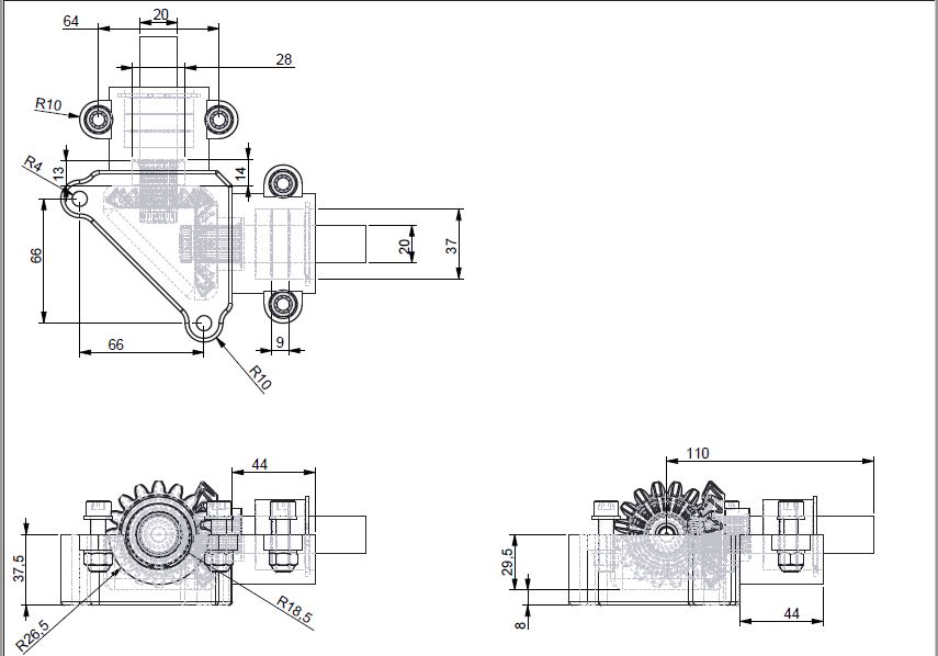 G076009-90度齿轮盒1：1=齿轮变速箱减速机差速器