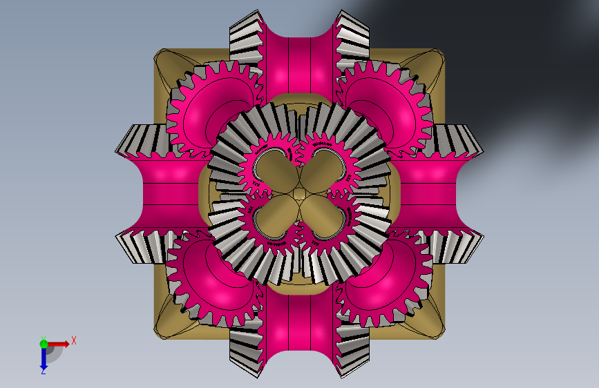 G076079-2025 Stratasys 公司。=齿轮变速箱减速机差速器 俯视图