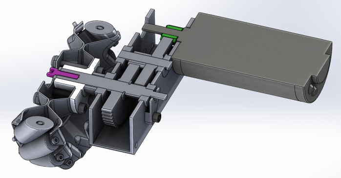G076295-FRC SolidWorks培训：将全向轮组装到变速箱和电机上=齿轮变速箱减速机差速器