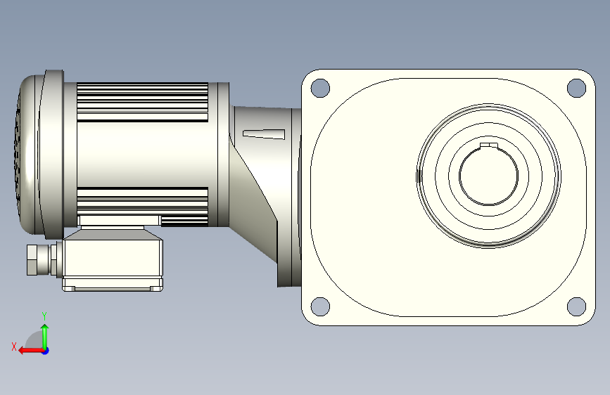 G076314-FS45N600,FS25N30=齿轮变速箱减速机差速器 背面视图