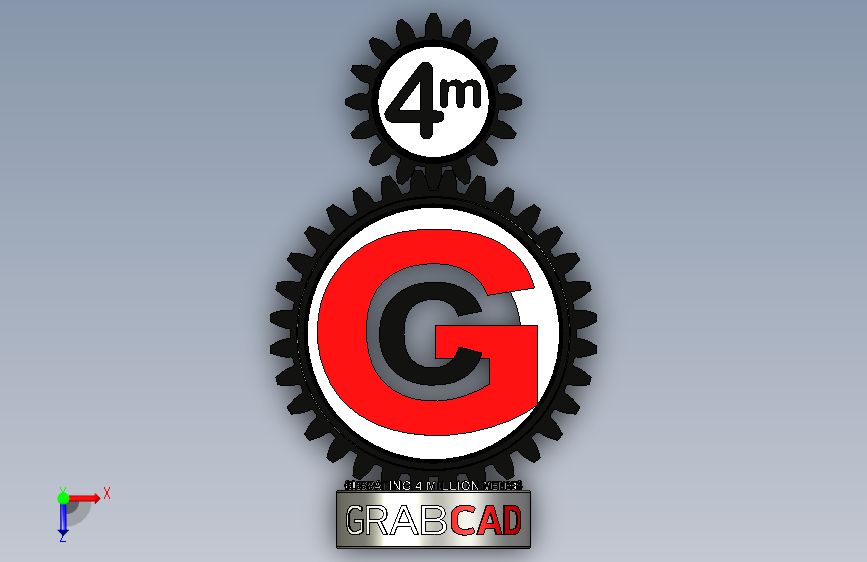 G076364-Grabcad 4M奖杯=齿轮变速箱减速机差速器 俯视图