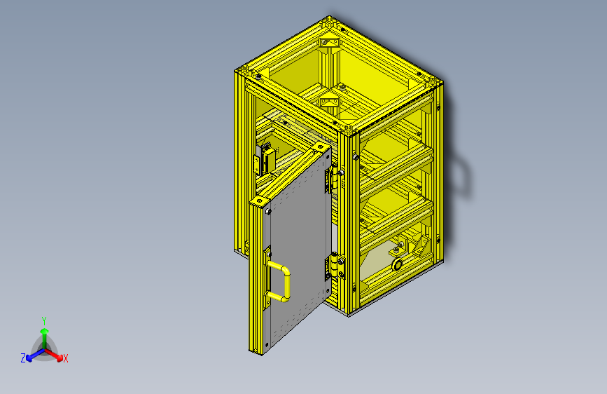 带自动LED照明的遮光保管箱3D图纸