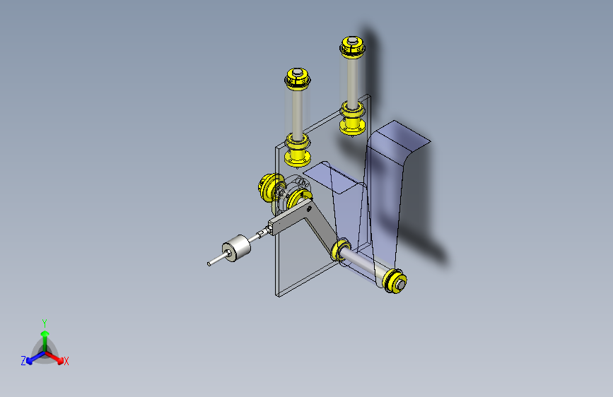 一款摆动高低差辊子3D图纸