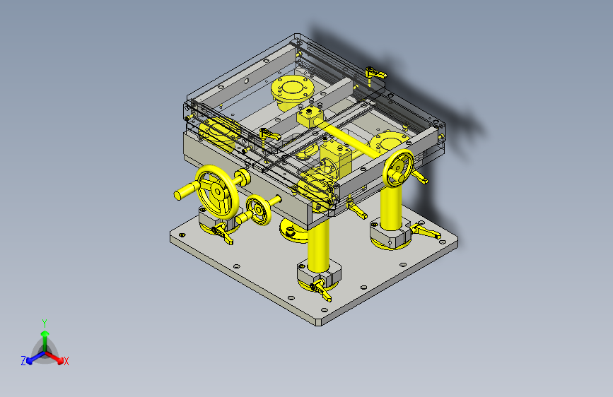 一款简易手动3轴组件3D图纸