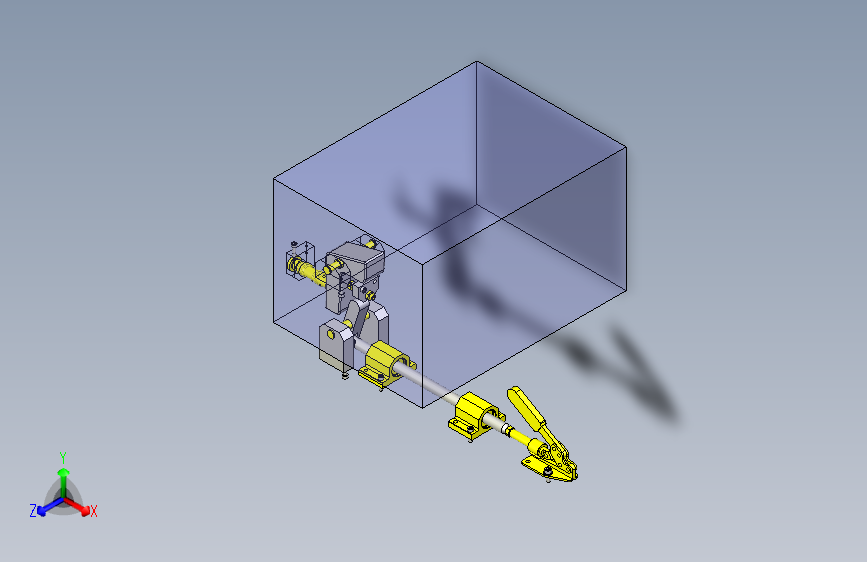 一款解除止回组件的远距离把手操作机构3D模型