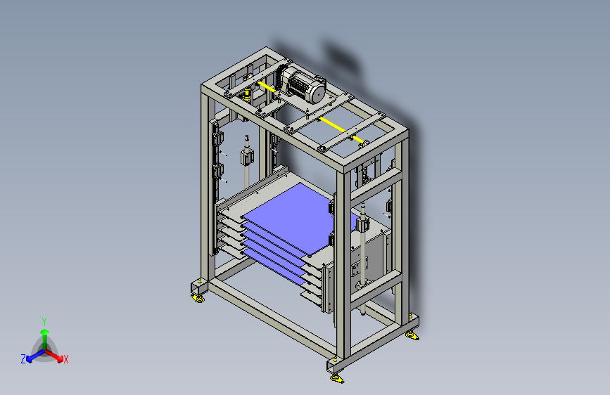 一款面板储备升降机构3D模型