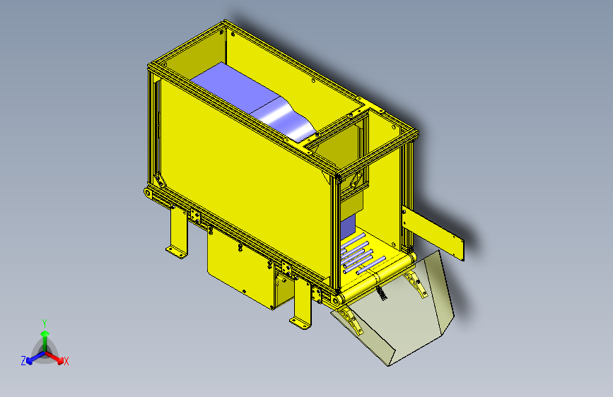 一款皮带输送机料斗3D模型
