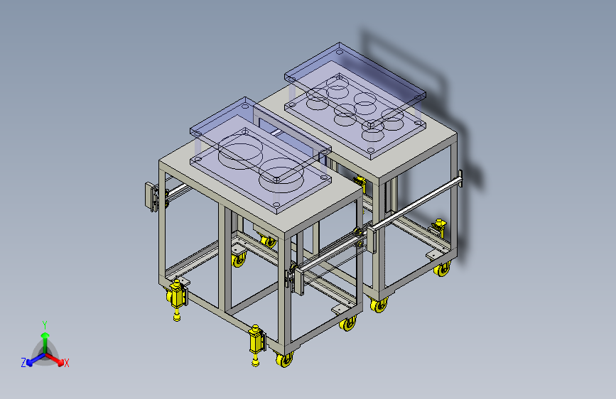 一款切换工序的台架滑动3D模型