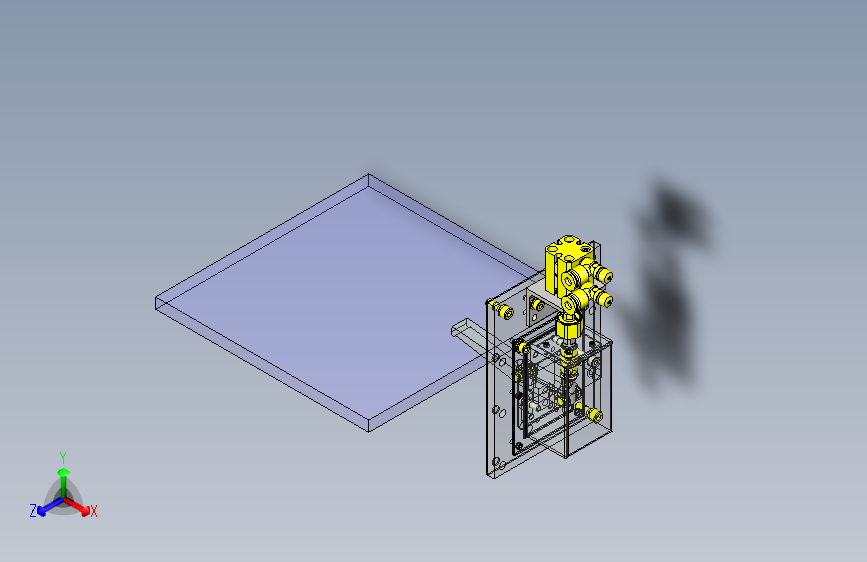 一款清洗装置内的夹紧机构3D模型