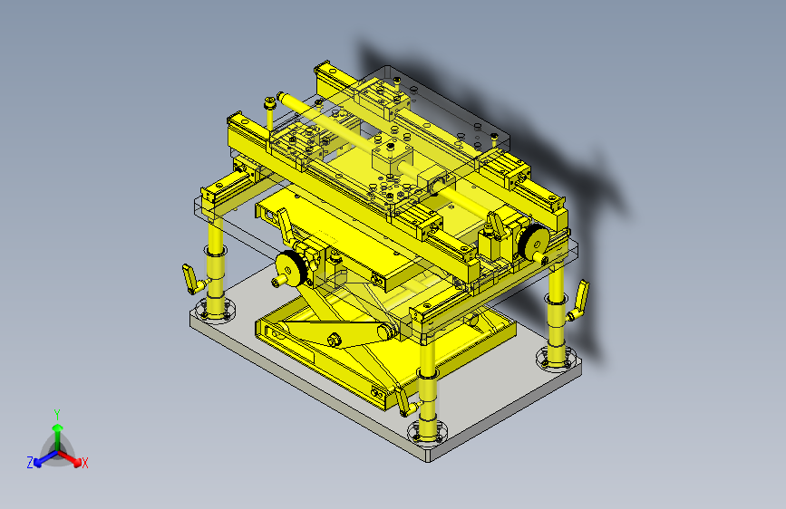 一款手动3轴组件3D图纸