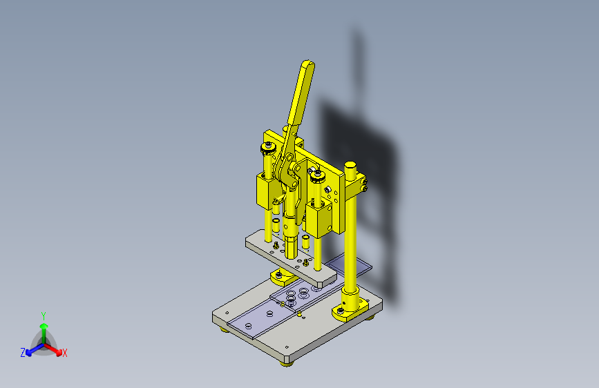 一款手动简易铆接夹具3D模型