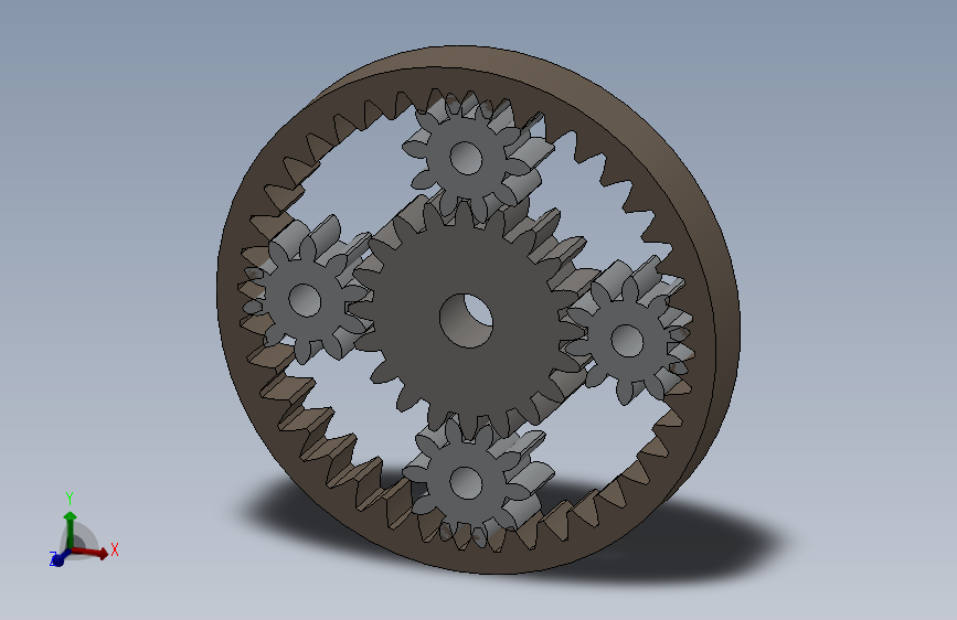 G076790-SolidWorks中的行星齿轮传动=齿轮变速箱减速机差速器