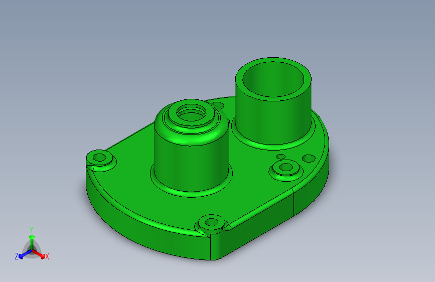 G076902-Studycadcam 3D CAD 练习 581_ 变速箱盖_ 变速箱盖_ Autodesk Inventor Pro=齿轮变速箱减速机差速器