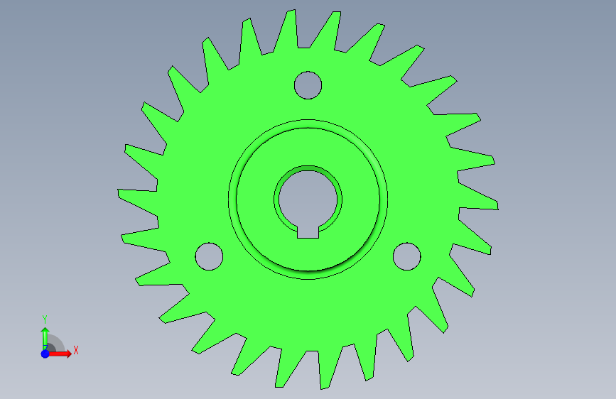 G076903-Studycadcam 3D CAD 练习 662_齿轮_齿条_ Autodesk Inventor Pro=齿轮变速箱减速机差速器 正面视图