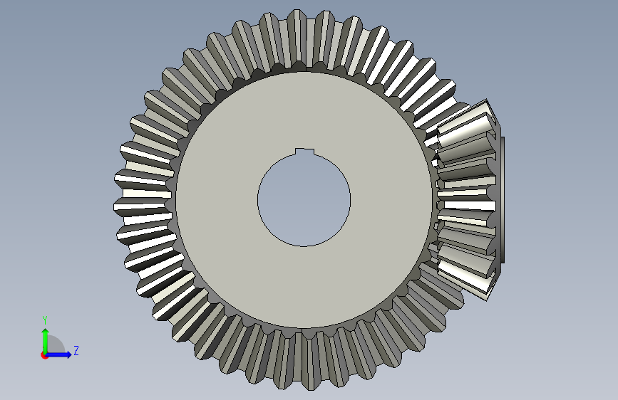 G077856-参数锥齿轮用于PTC Creo参数=齿轮变速箱减速机差速器 左侧视图