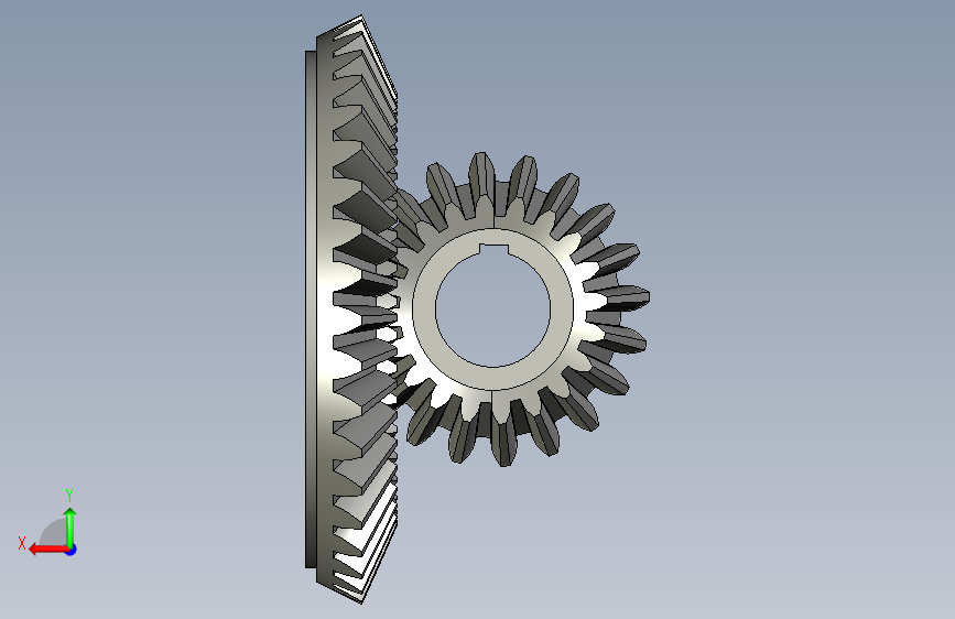 G077856-参数锥齿轮用于PTC Creo参数=齿轮变速箱减速机差速器 背面视图
