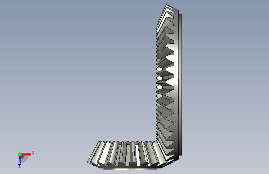 G077856-参数锥齿轮用于PTC Creo参数=齿轮变速箱减速机差速器 俯视图