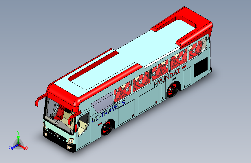 G057501-现代宇宙巴士在SolidWorks中=巴士大巴汽车