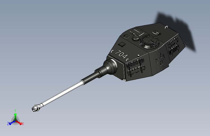G057690-虎王坦克模型。Solidworks。=坦克装甲车