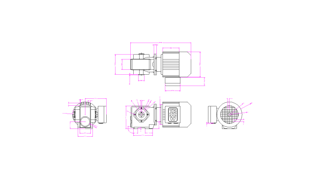 G079617-电动机变速箱SA37 20mm Dia Shaft DWG=齿轮变速箱减速机差速器