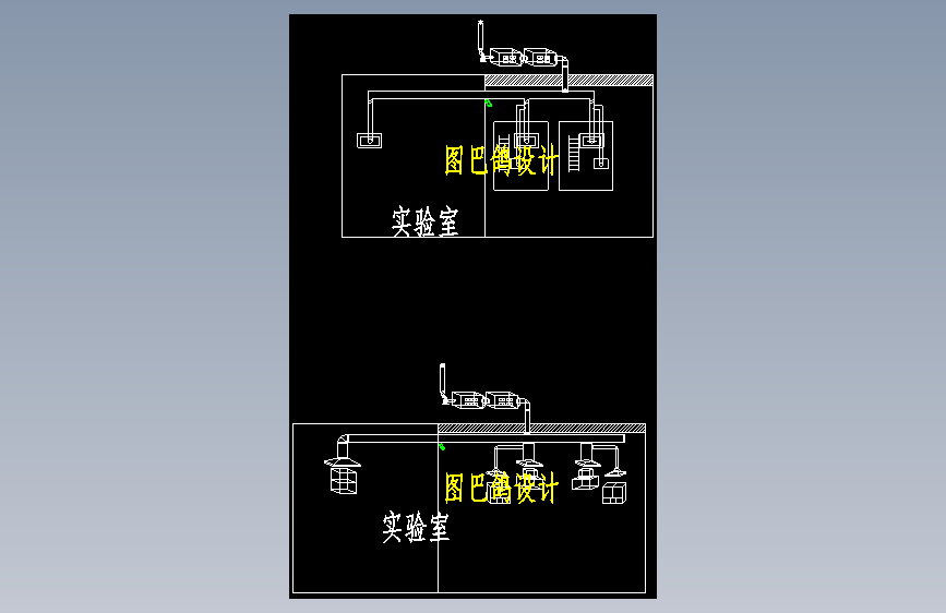 一款实验室布置CAD图纸