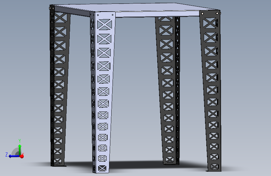 工业风电脑桌 – SolidWorks设计的金属框架