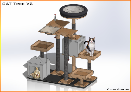 猫树 3D 模型 V2 solidworks 猫树