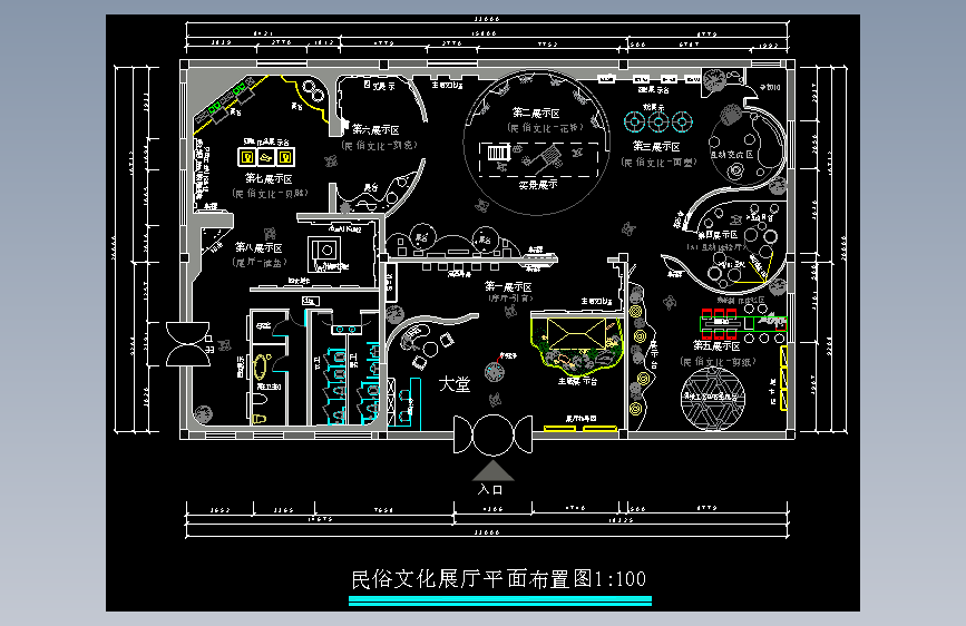 民俗文化展厅平面方案cad(18)