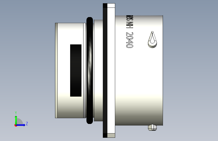 连接器Amphenol RT0016-19SNH-K,19针,RT360,13A,电缆0.75 - 1.5mm2,IP67 左侧视图