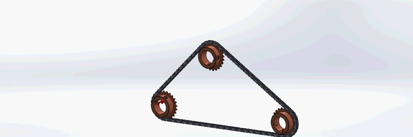 G085900-链条和3个链轮 SolidWorks=链条链轮