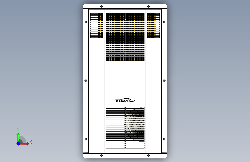 空调挂式机柜空调EQA-E300-500w嵌入式 正面视图