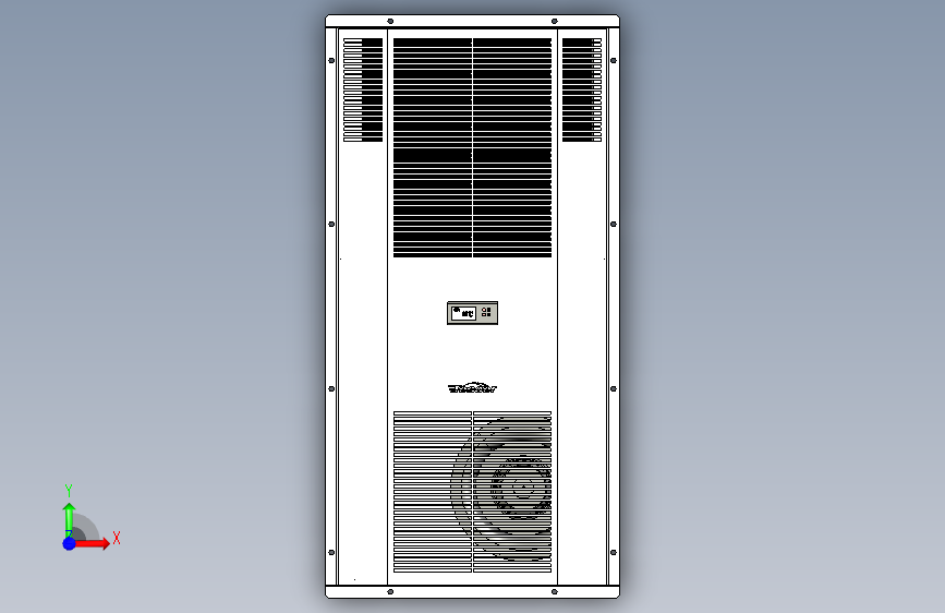空调挂式机柜空调EQA-D1500-2000W外挂式 正面视图