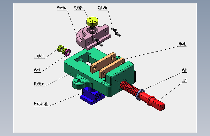 平口钳 3D+2D+b爆炸动画+爆炸图 最新