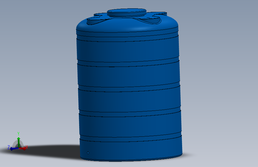 2000L塑料水桶三维模型