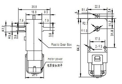 G086967-DC 3V-6V TT 电机=电机电动机