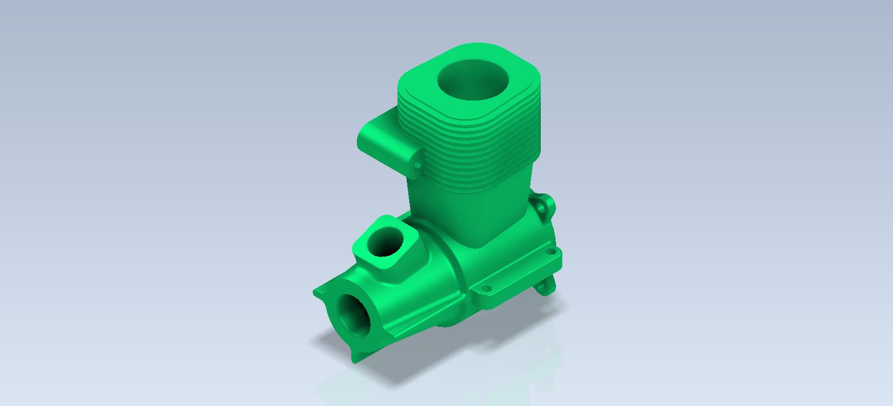 G088022-Studycadcam 3D CAD 练习 740_ 气缸体_ 气缸体_ Autodesk Inventor Pro=电机电动机舵机