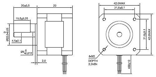 G088533-步进电机 NEMA17 1A 1.8° 13Ncm=电机电动机舵机