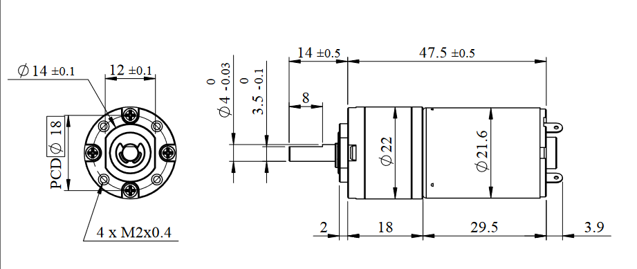 G091298-直流电机 22mm RP-GM-22-12V780 v2=电机电动机舵机